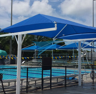 Fabric Bleacher Shade Structures