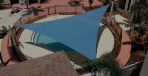 Shade sail for community pool