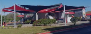 Car wash shade sails