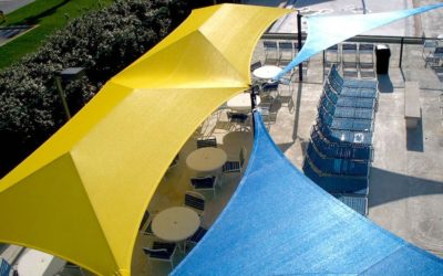 How do you cover a large area with shade sails?
