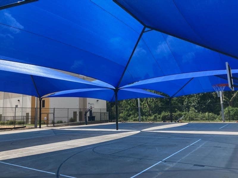 Shade sails for Basketball courts